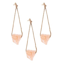 TEHAUX Rabbit Toys, 3pcs Rabbit Salt Lick Natural Pets Salt Blocks Hamster Salt Lick Blocks with Rope for Rabbits Horses