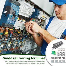 yotutun DIN Rail Terminal Blocks, UK 2.5 Feed-Through Terminal, Suitable Terminal Strip, DIN Rail Terminal Blocks, Terminal Block Kit for DIY Production Automation, Circuit Conversion