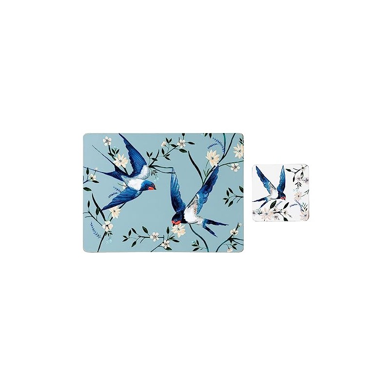 Set of 4 (8 pc) Flying Home Birds Placemat &
