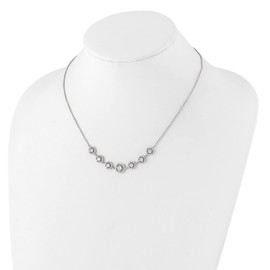 Auriga Fine Jewelry 925 Sterling Silver Rhodium-plated Fancy CZ 17.75in with 2in ext Necklace