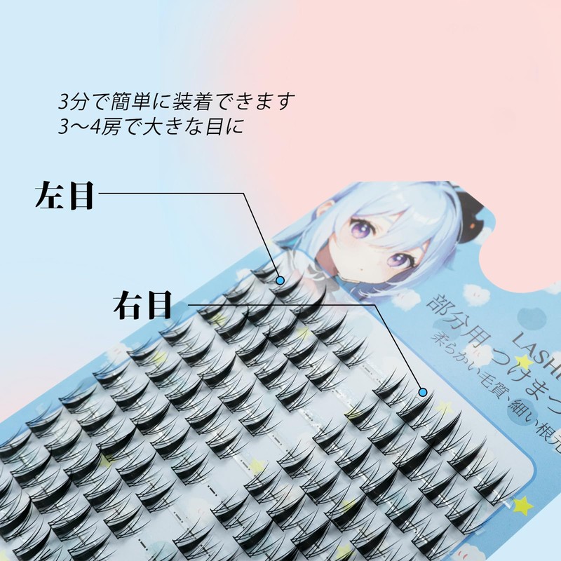 LASHIDOL Partial False Eyelashes, Large Capacity, Partial False Eyelashes, False