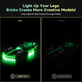 Kyglaring LED Light Kit ompatible with Lego 77245 Set, Lighting Accessories for Aston Martin Aramco F1 AMR24 Race Car, Lights Only (Model Not Included), Classic Version.