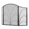 Kingson 3-Panel Arched Childproof Fireplace Screen Decorative, Handcrafted Scroll Wrought