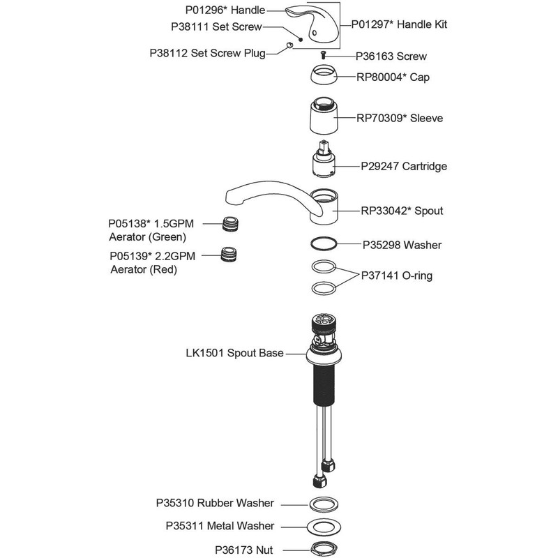 Elkay Everyday LK1500CR Single Hole Deck Mount Kitchen Faucet with