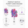 AORHOFJ Heart ID Card Holder Heart Retractable Roll ID Clip