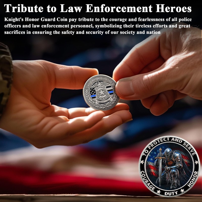 ASmileIndeep Knight Guardian Challenge Coin – Police Challenge Coin -Thin