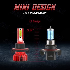 AQJ For Hummer H3 2006-2010 H3T 2009-2010 6000k LED Headlights Bulbs Hi&Lo Beam 2x