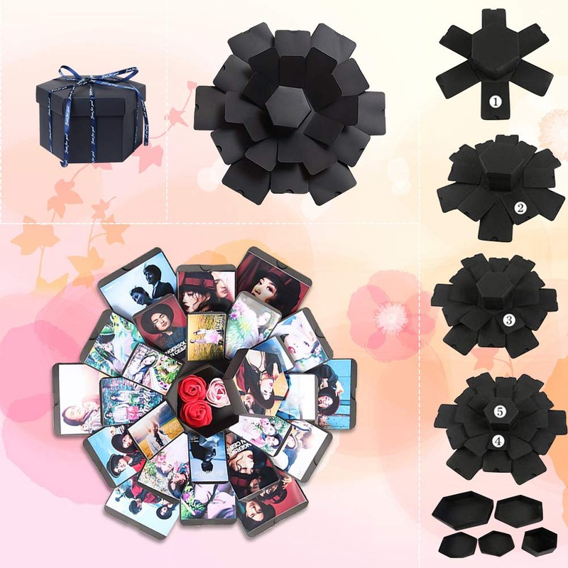 LinTimes DIY Photo Album Creative Surprise Box Folded Photo Album