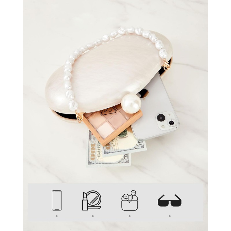 BRYCTSISEN Acrylic Shell Shaped Handbag (Black)