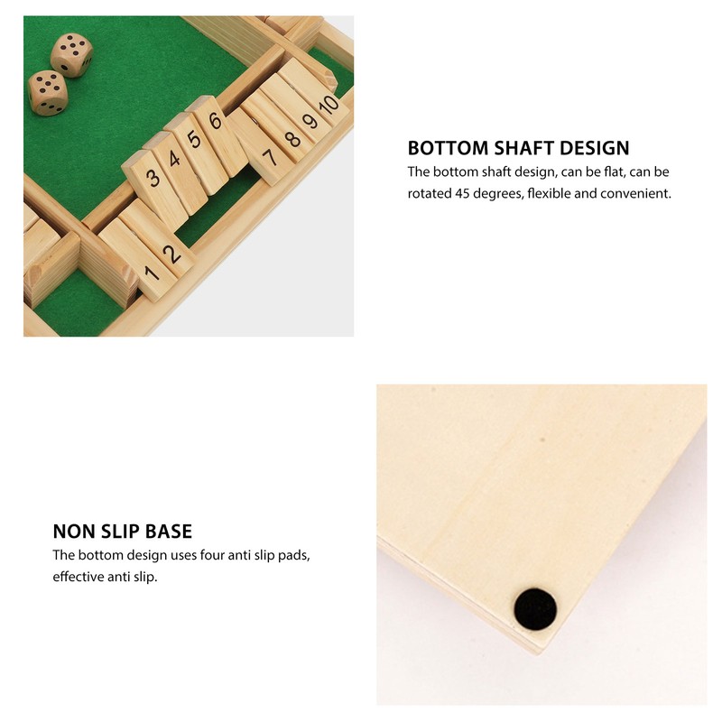 Four Sided Flop Game for Kids Adults Wooden Board Game