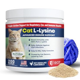 Guardian’s Choice 250mg L-Lysine for Cats, Advanced Immune Support for Respiratory, Eye & Nose Health, Chicken Liver Flavored Lysine Powder for Kittens & Seniors, 200 Servings