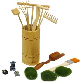 BangBangDa Mini Zen Garden Rake Tool - Tabletop Meditation Rock Sand Garden Kits with Moss