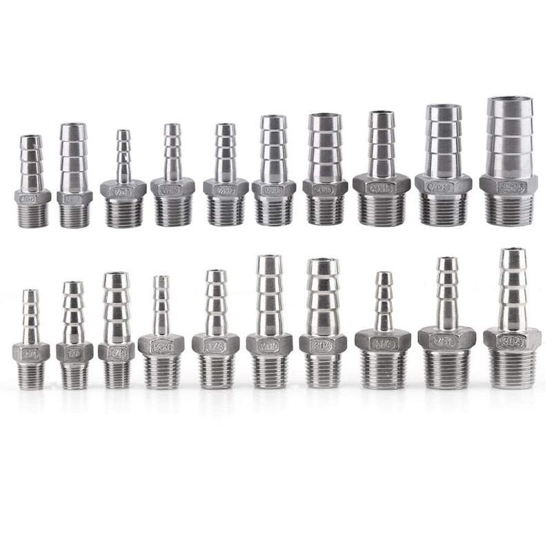 Male Threaded SS304 Stainless Steel Barb Hose Pipe Fitting Tail