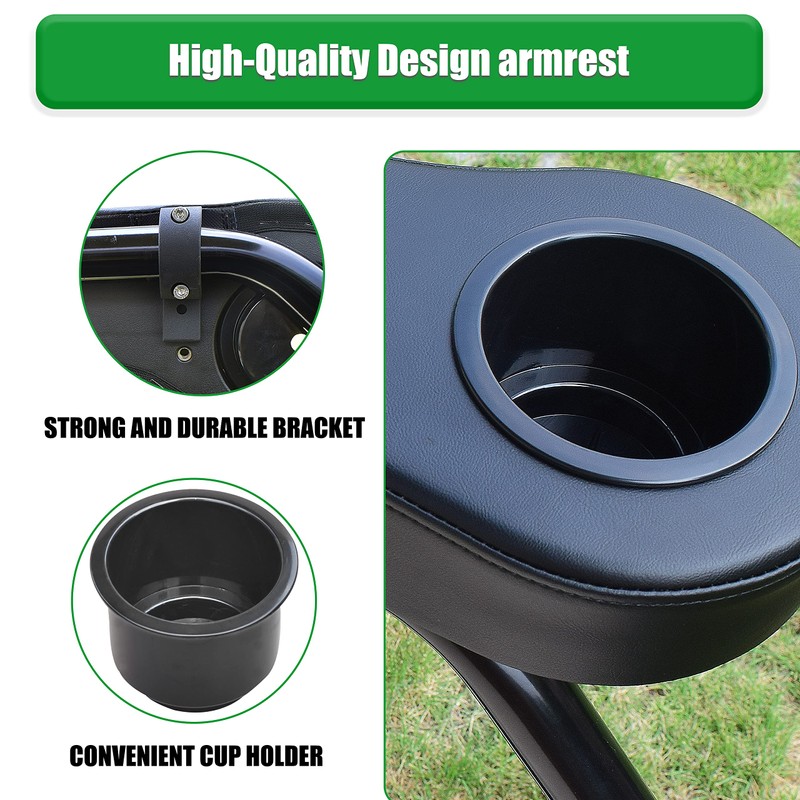 NOKINS Golf Cart Armrest with Cup Holder, No Drilling,Golf Cart
