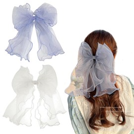 ZHEJIA Hair Clip, Ribbon, Hair Ornament, Set of 2, Barrettes, Hair Pins, Korean Style, Popular, Stylish, Hair Accessories, Women's, Girls, Children, Clip, Mother's Day, Birthday, Recitals, Fireworks Displays, Coming of Age of Age Ceremonies, School Entra