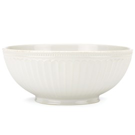 Lenox White French Perle Groove Medium Serve Bowl, 3.20 LB