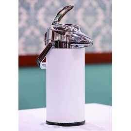 Service Ideas ENALS22SCHWH Signa-air Airpot with Lever Lid, Stainless Steel Vacuum Insulated, 2.2 Liter White