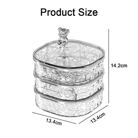 Jewelry Box, 3-Layer Jewelry Organizer, Clear Ring Storage Organizers, 360°Rotating Jewelry Storage Holder for Hair Clip, Hair Tie, Earring, Necklace, Bracelet, Ring