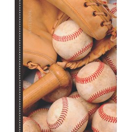 Notebook: Baseball Glove Bat Photo Cover Design / College Ruled 8.5x11 Letter Size / 120 Blank Lined Pages for School / Work / Journaling / Writing / Note Taking