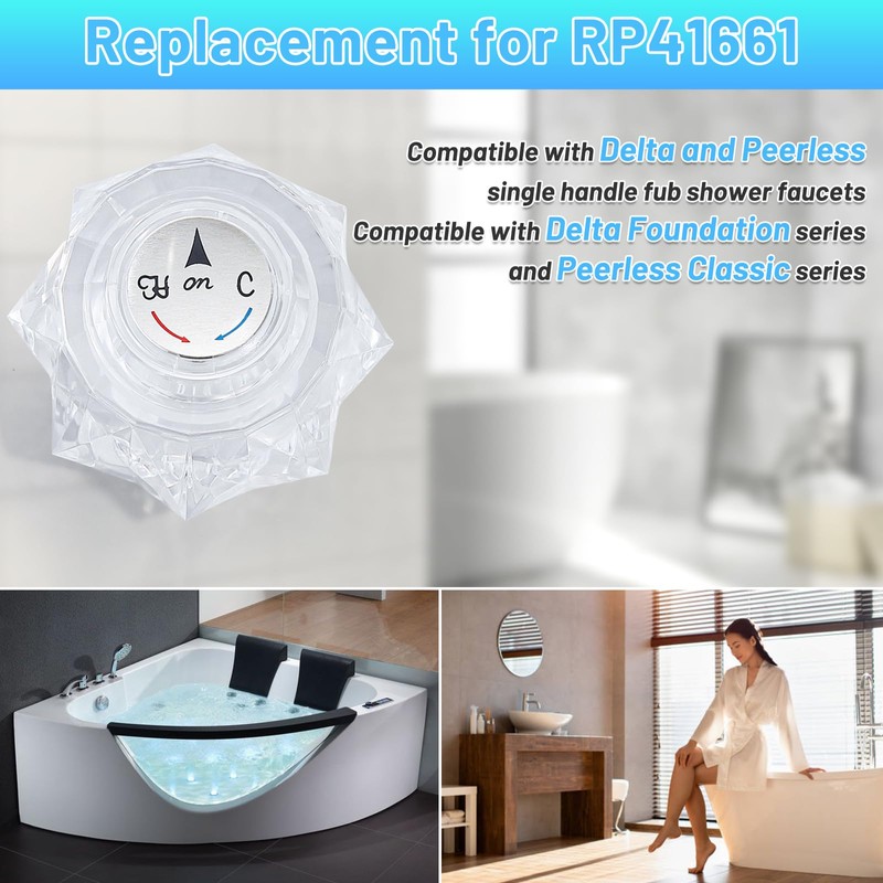 PuritySage Shower Faucet Knob Replacement,Compatible with Delta RP41661,Premium Shower Handle