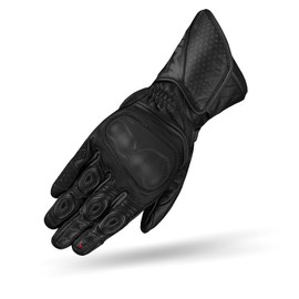 SHIMA ST-3 Men's Motorcycle Gloves - Touch Screen, Summer, Sports Leather Gloves with Carbon Ankle Protector, Palm and Finger Pusher, Reinforced Palm (Black, L)