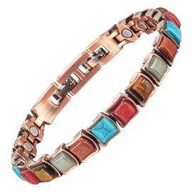 MagVIVACE Pure Copper Bracelet for Women, Magnetic Bracelets with Magnet (B)