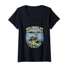 Womens Hey Thats My Fishing Spot Introvert Lakes Antisocial Lagoon V-Neck T-Shirt