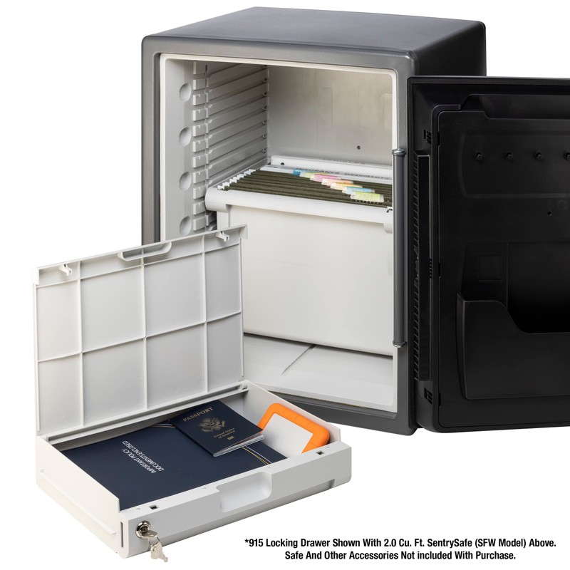 SentrySafe Plastic White Locking Drawer for SFW205 Fireproof and Waterproof