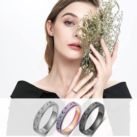 Toys Adults Anxiety Ring for Women， Stainless Steel Fidget Ring Metal Fidget Toys Anxiety Relieving Ring Men (Multiple colors, One size)