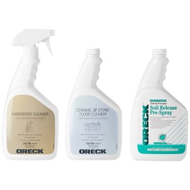 Oreck Orbiter Complete Clean Value Kit, Pack of 3, 32 oz Bottles, Includes Floor Cleaner for Hardwood, Ceramic and Stone, and Soil Release Pretreatment Spray, No Residue, Floor Cleaner Solution Kit