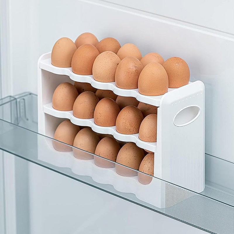 GEEZY 3 Layer White Egg Holder 30 Grid BPA Free