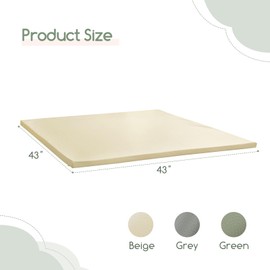 HIGOGOGO Vegan Leather Baby Play Mat, 43 x 43 High-Density Foam Cushioned & Waterproof Playpen Mat, Just Wipe-Clean Crawling Mat for Babyplay on Floor, Beige