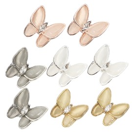 Beavorty 1set Butterfly Nail Art Charms Opal Design Shining Nail Decor for DIY Manicure for Home and Salon Use in Gold Rose Gold Silver and