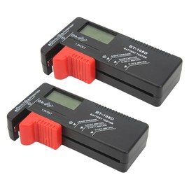 Mrisata Battery Capacity Tester Battery Life Checker 2pcs Battery Checker Capacity Tester Meter Digital Display Tool for Aa AAA 9v 1.5v, Mrisataemf64rp5vb