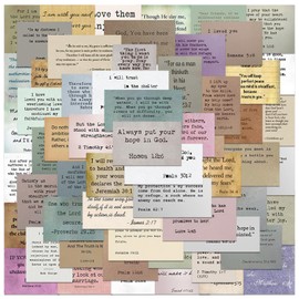 60PCS Bible Verse Stickers, Icicrim Vintage Bible Typewriting Stickers for Journaling Supplies, Vinyl Waterproof Stickers Christian Scrapbook Supplies Christian Gifts