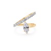 PAVOI 14K Gold Plated Cubic Zirconia Crossover Ring for Women