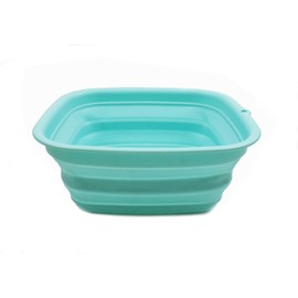 SAMMART 7.7L (2 Gallon) Collapsible Tub - Foldable Dish Tub - Portable Washing Basin - Space Saving Plastic Washtub (Lake Green, S)