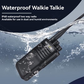 Retevis P2 Waterproof Walkie Talkies Long Range, GMRS Rechargeable Two Way Radio, High Power 2 Way Radios, IP68, Noise Cancelling, 2500mAh, for Warehouse Industrial(2 Pack)