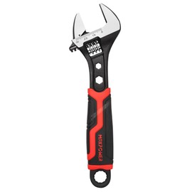 MAXPOWER 8 Inch Adjustable Wrench, 3-in-1 CR V Steel Spanner Wrench with Rubber Grip