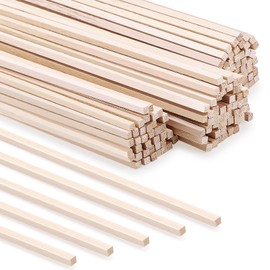 140 Pcs Balsa Wood Sticks 1/8 x 1/8 x 12 Inch, Square Dowel Rods Wood Strips Hardwood Sticks for Crafts DIY Projects Models Making
