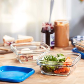 Libbey Stack It Medium Glass Storage Containers with Lids, Set of 6