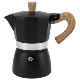 Moka Coffee Pot Octagonal Aluminum Classic Portable Hand Brewing Coffee Maker Moka Pot for Camping Home Use Black 3 Cups