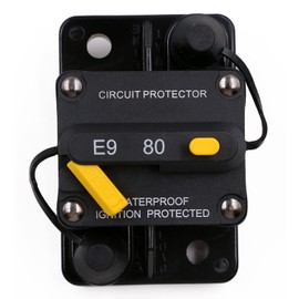 Gloaso Car Circuit Breaker Fuse Manual Reset Switch 80A 12V DC, Heavy Duty Type 3 Thermal Circuit Breaker Max 80 Amp 48V for Automotive Motor Marine Boat ATV Solar, Waterproof