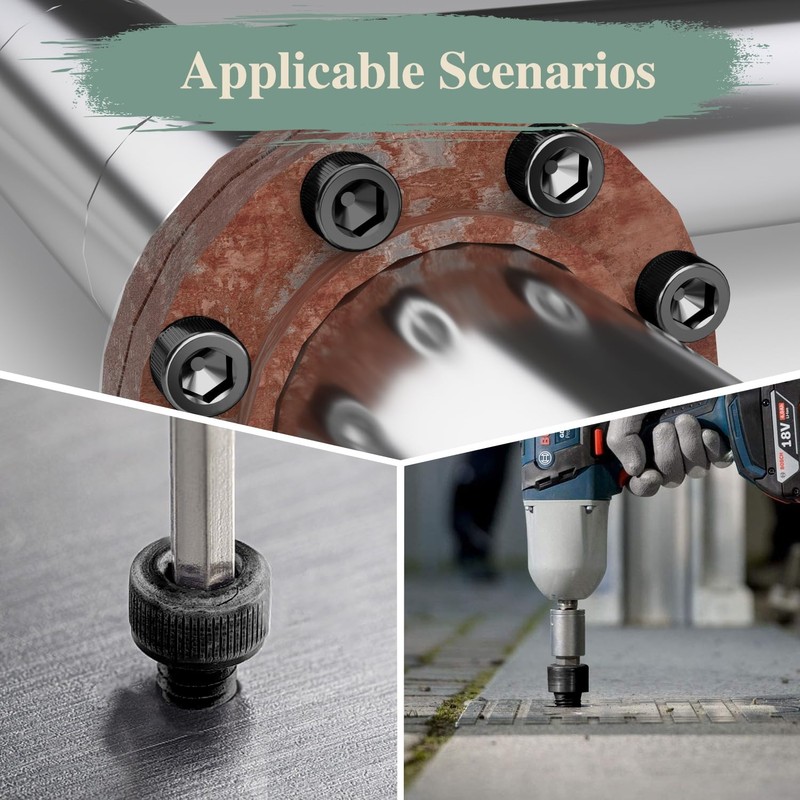 GOHODOMINO M6×12mm Socket Head Cap Screws, Nuts, Flat Washers, 20Pcs,