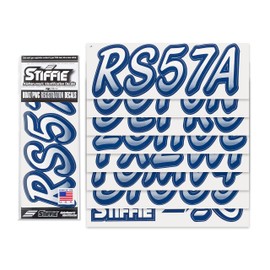 STIFFIE Whipline White/Navy 3" Boat & PWC Registration Decals • Numbers Letters Stickers