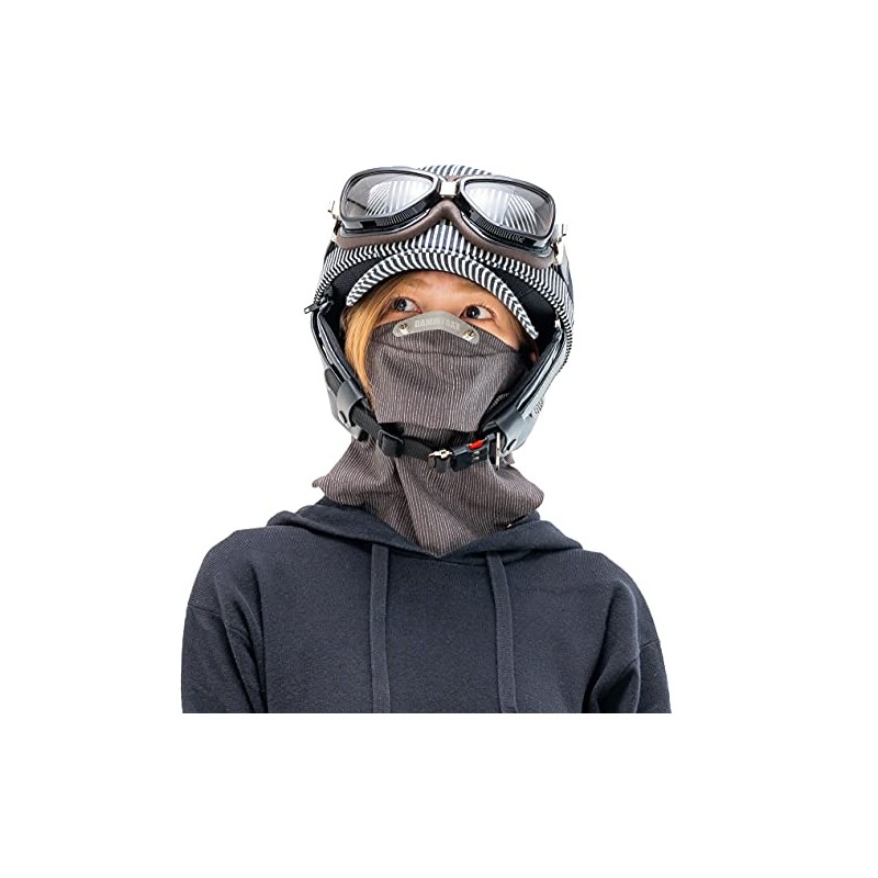 DAMTRACS Motorcycle Sports Face Mask, Duster Mask, Green Stripe, One