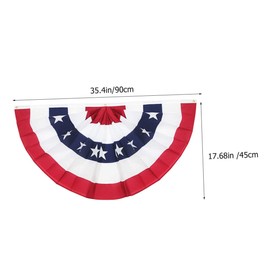 KONTONTY Pcs Flag Banner Skirt Fan Shape American Flag Bunting Decor for Outdoor Celebrations
