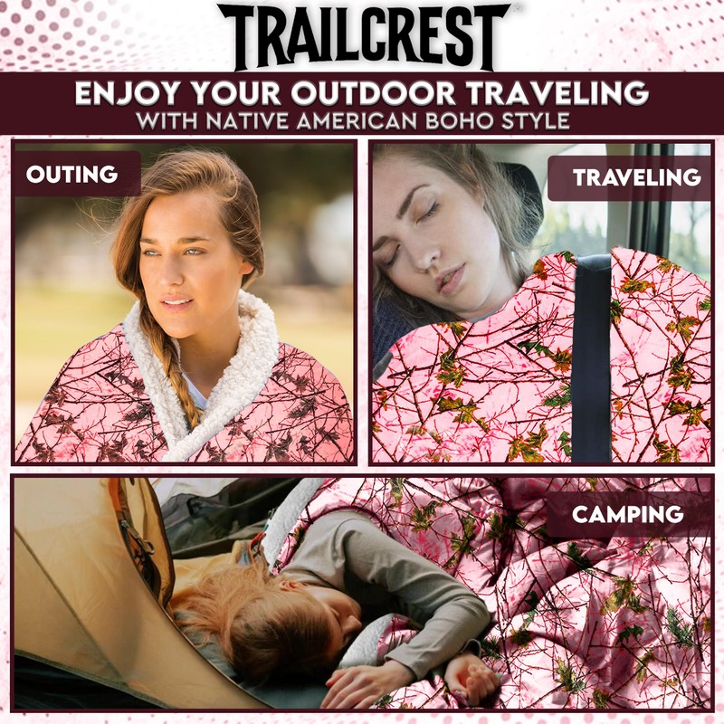 TrailCrest Soft Touch Reversible Camo Throw Blanket - 50" X