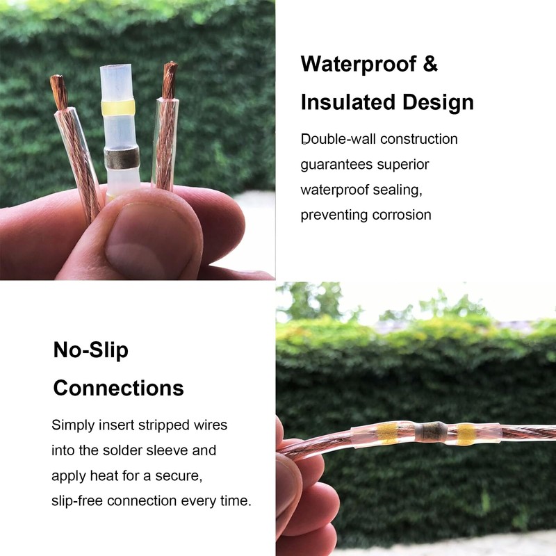 Solder Seal Wire Waterproof Heat Shrink Connectors(30+70pcs),Waterproof Heat Shrink Electrical