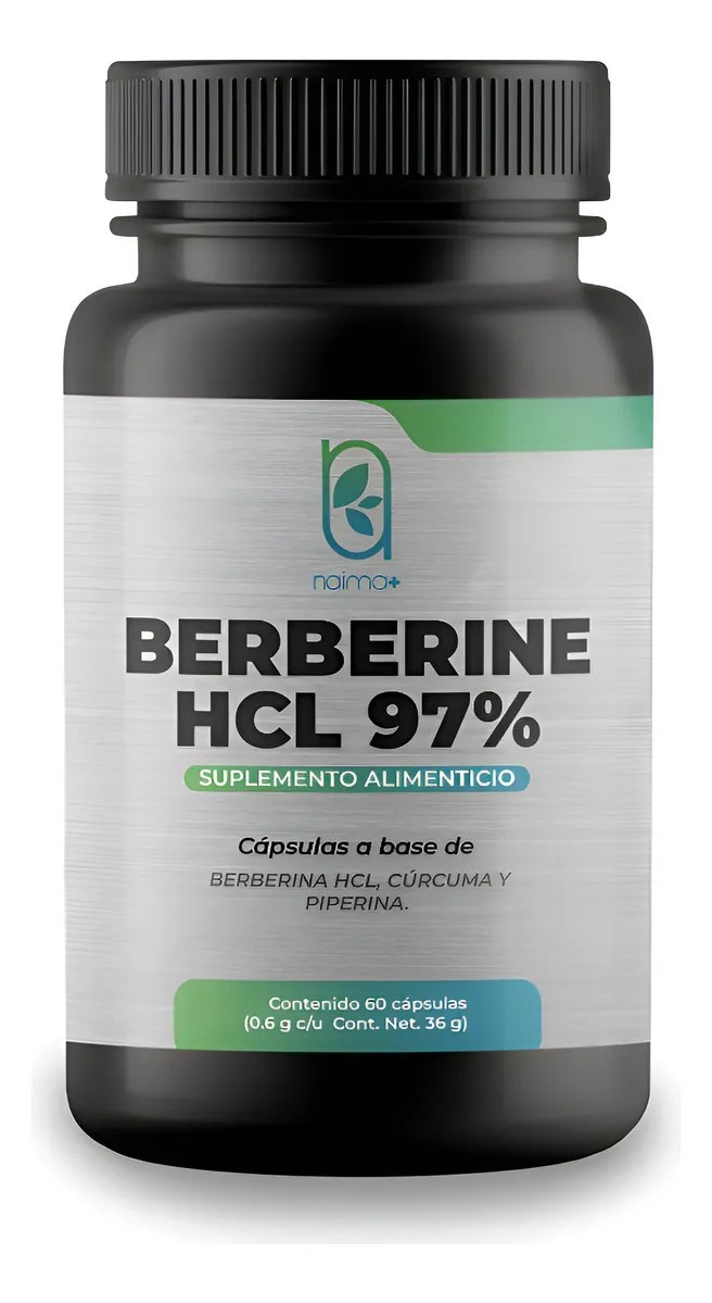 Berberina 600 Mg Hcl 97 Cúrcuma Piperina 60 Caps